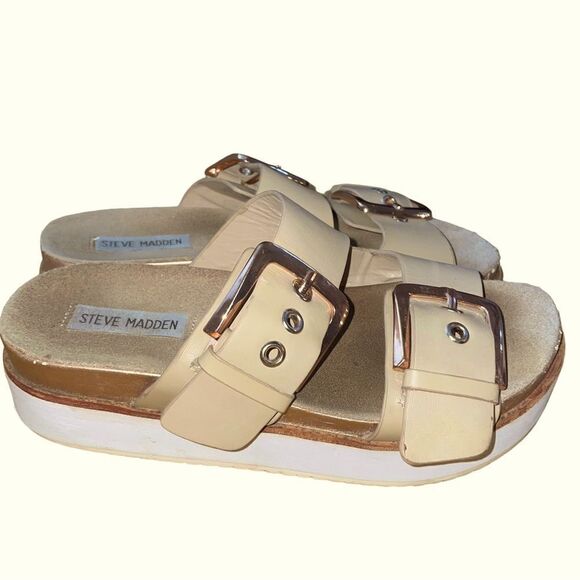 STEVE MADDEN PATE PLATFORM DOUBLE STRAP SANDALS Y2K 7.5 - Picture 2 of 5